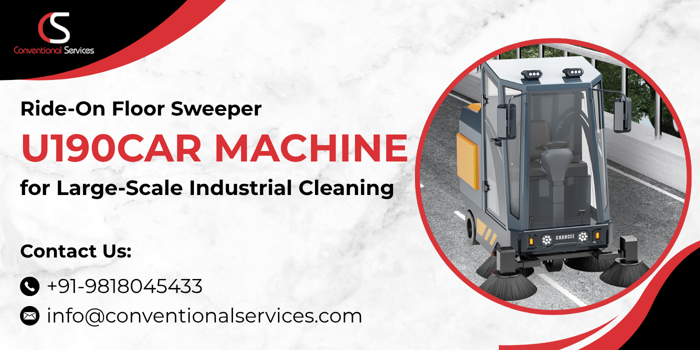 Ride On Floor Sweeper U190car Machine For Large Scale Industrial Cleaning